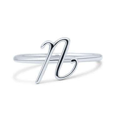 Initial U Alphabet Letter Name Monogram Stackable Statement Thumb Ring Band
